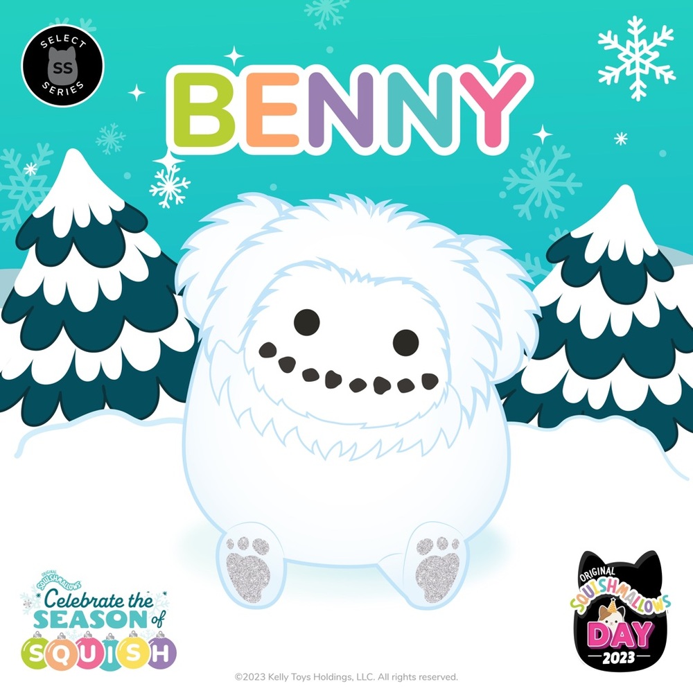Pre-Sale ☃️ Squishmallows 12” Benny the White Snowman Bigfoot Select Series NEW!